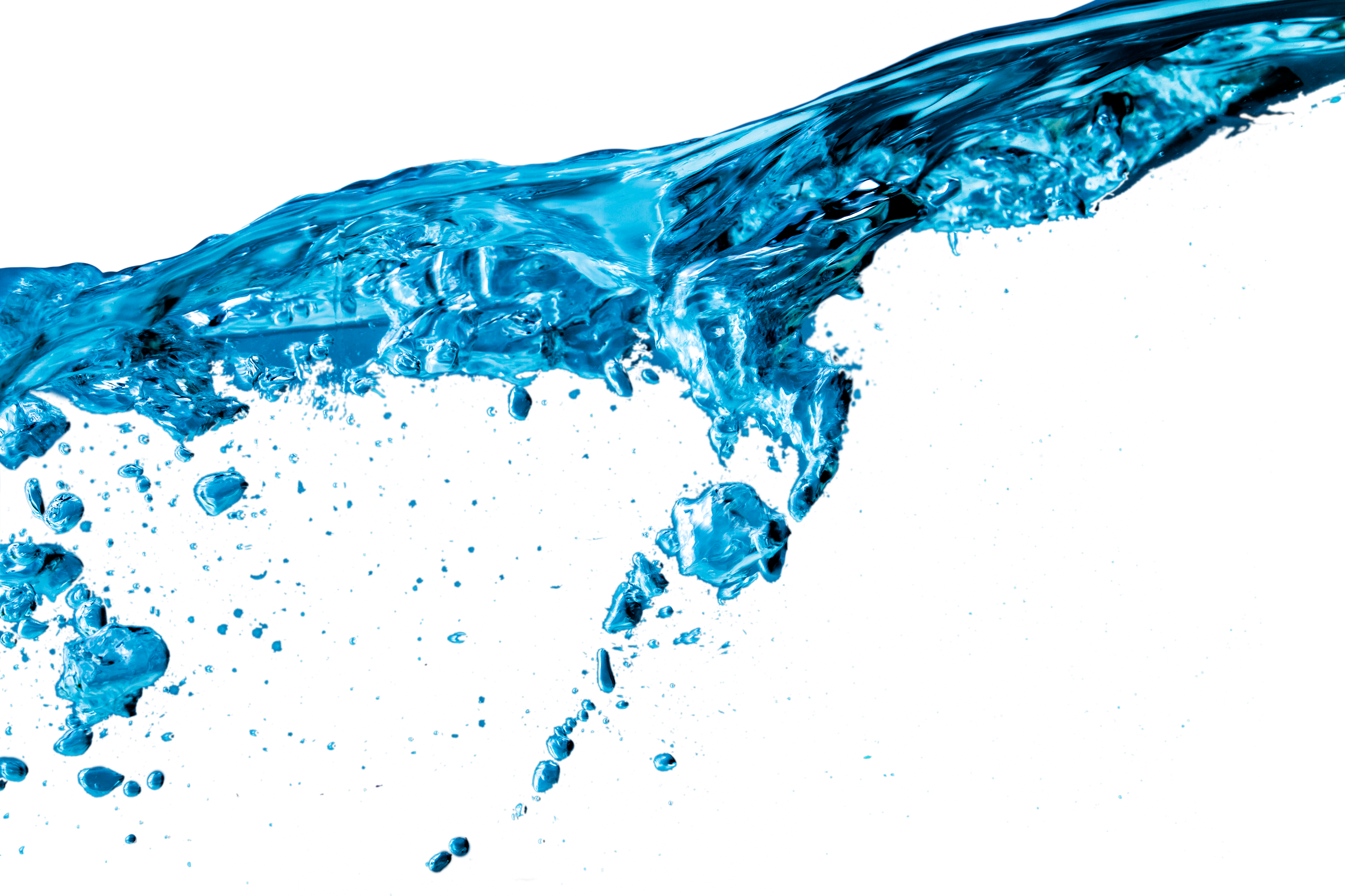 Blue Liquid Splashing Isolated on White Background